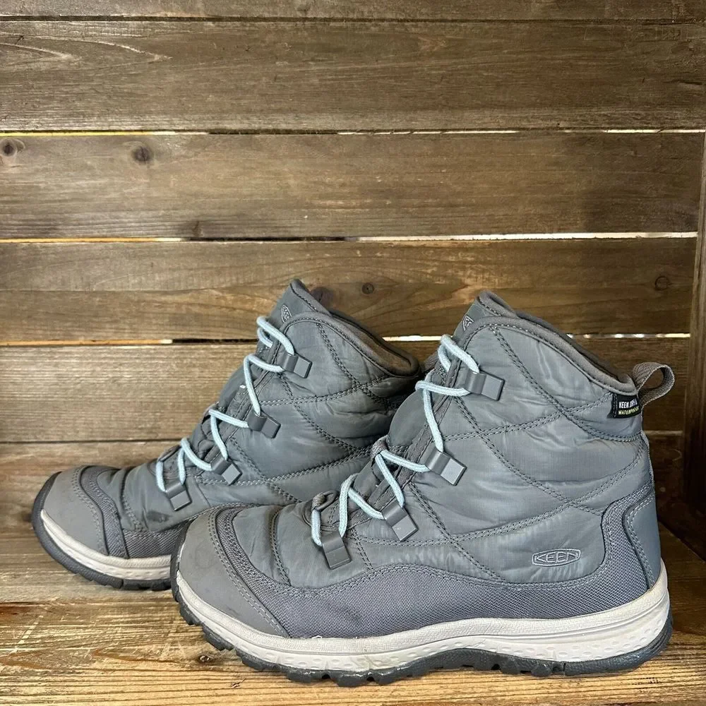 Womens Keen Terradora Blue WP Insulated Hiking Outdoor Ankle Boots Size 7 M‎ GUC